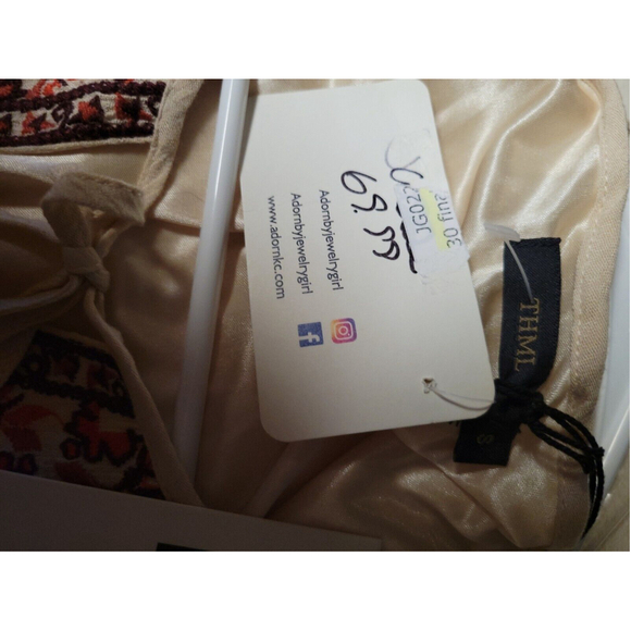Thyme NWT $69  Embroidered Shift Boho Dress Size S - Picture 5 of 7